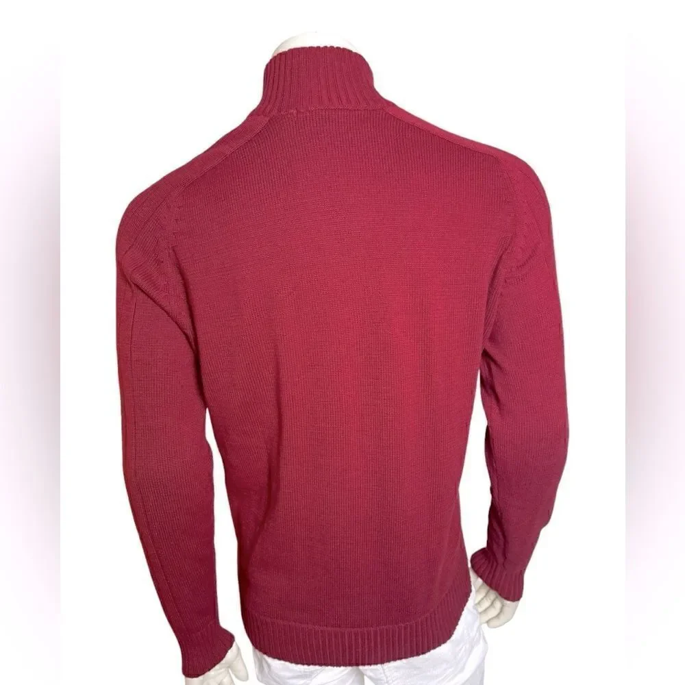Oscar de la Renta Men’s Mock Neck Pullover Sweater w/ Zip Closure XL Like New